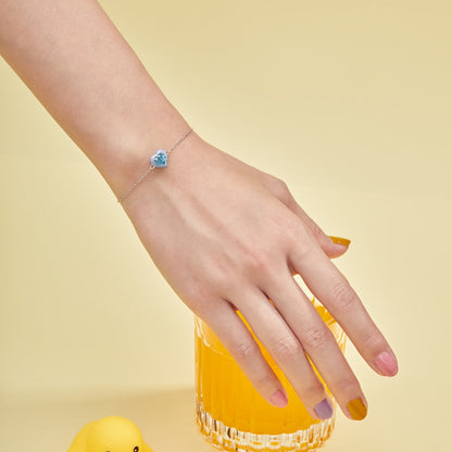 [Solara Jewelry]Sparkling Romantic Heart Shape Lover Bracelet