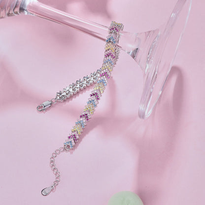 [Solara Jewelry]Ornate Sparkling Round Cut Party Bracelet