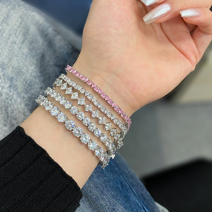[Solara Jewelry]0.5 Carat Ornate Princess Cut Daily Bracelet