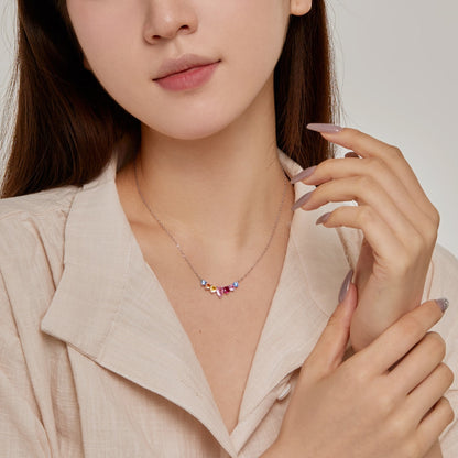 [Solara Jewelry]Dainty Colorful Heart Necklace