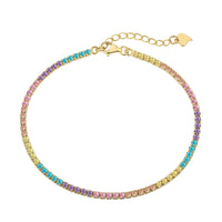 [Solara Jewelry]Dazzling Colorful Round Cut Daily Bracelet