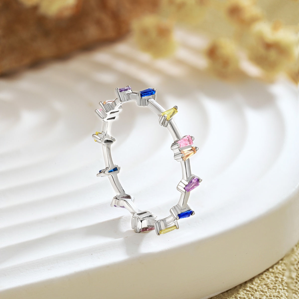 [Solara Jewelry]Unique Trapezoid Cut Daily Ring