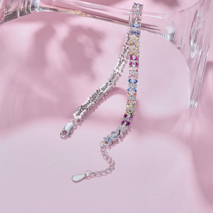 [Solara Jewelry]Radiant Colorful Emerald Cut Party Bracelet