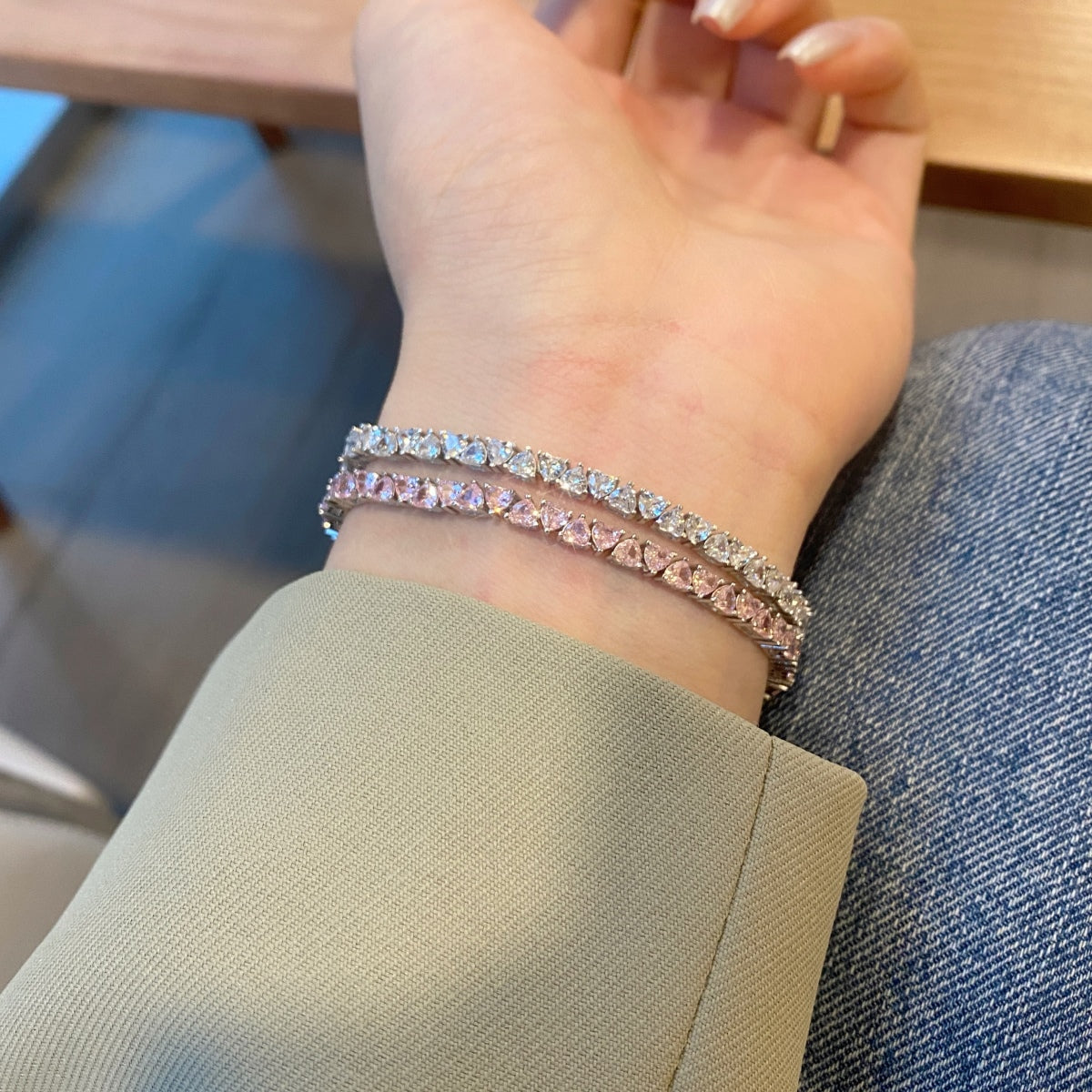 [Solara Jewelry]Dazzling Romantic Heart Shape Lover Bracelet