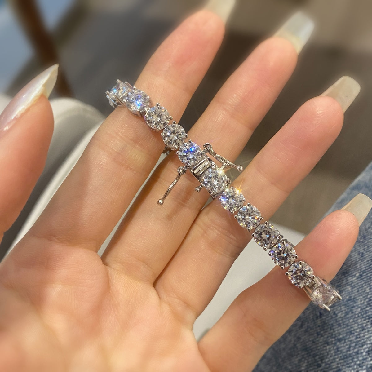[Solara Jewelry]0.75 Carat Dazzling Round Cut Wedding Bracelet