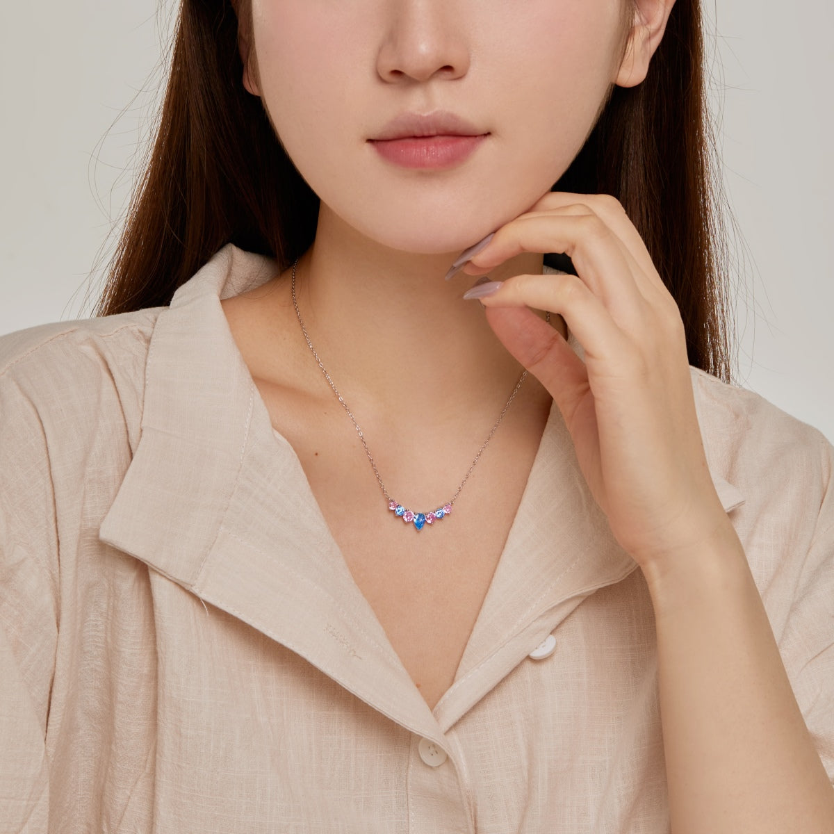 [Solara Jewelry]Dainty Colorful Heart Necklace