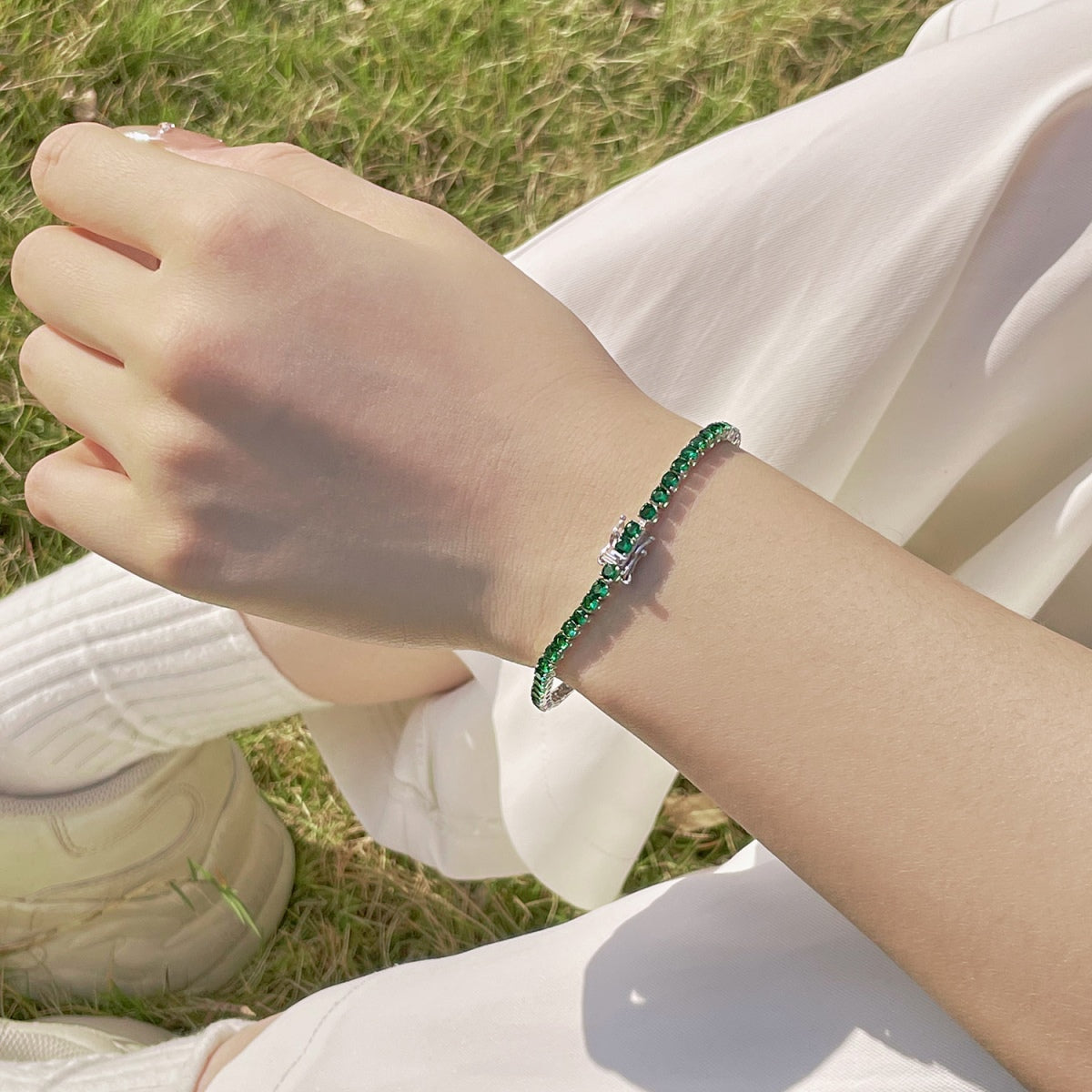 [Solara Jewelry]Radiant Colorful Round Cut Party Bracelet