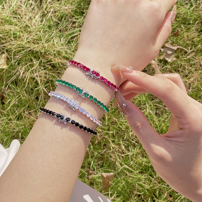 [Solara Jewelry]Radiant Colorful Round Cut Party Bracelet