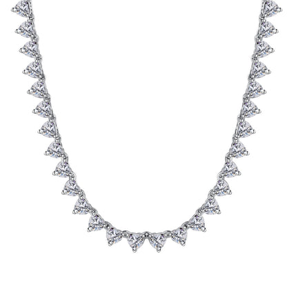 [Solara Jewelry]Ornate Heart Cut Tennis Necklace