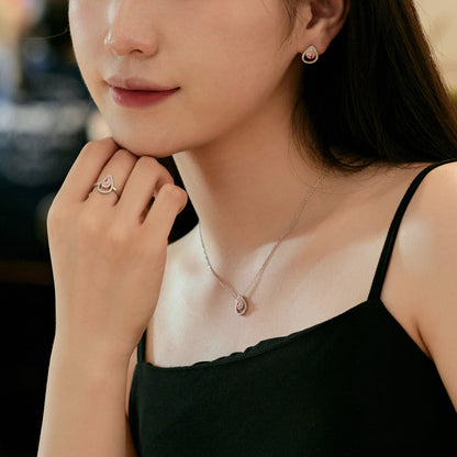 [Solara Jewelry]Sparkling Delicate Water Drop Shape Daily Earrings