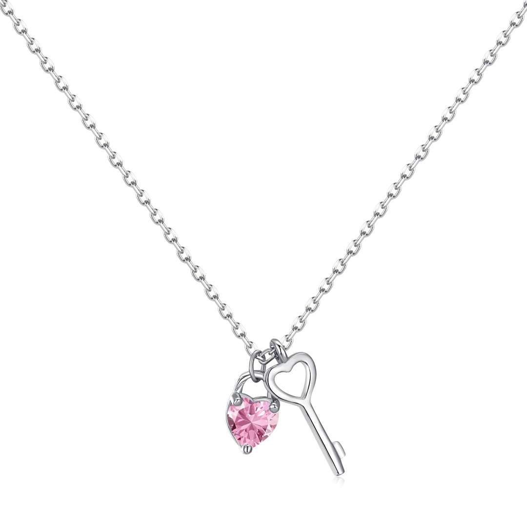 [Solara Jewelry]Unique Heart Shape Key Pendent Necklace