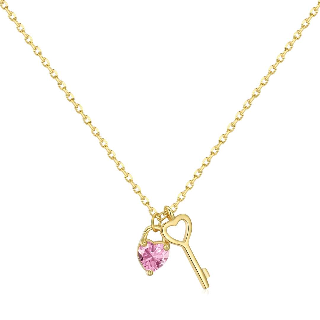 [Solara Jewelry]Unique Heart Shape Key Pendent Necklace