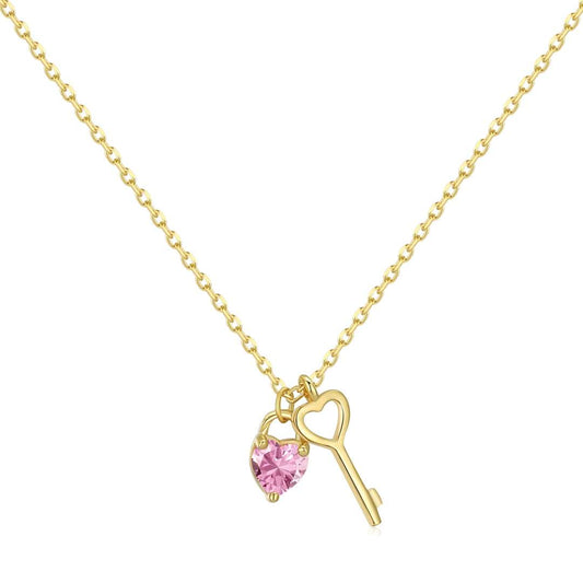 [Solara Jewelry]Unique Heart Shape Key Pendent Necklace
