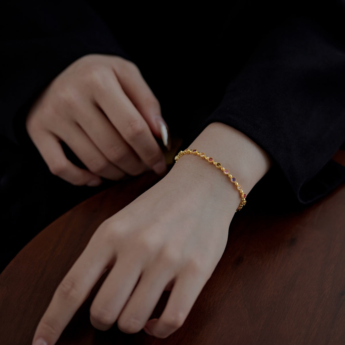 [Solara Jewelry]Sparkling Exquisite Round Cut Party Bracelet