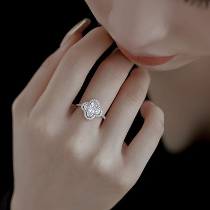 [Solara Jewelry]Luxurious Eternity Flower Shape Banquet Ring