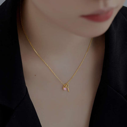 [Solara Jewelry]Unique Heart Shape Key Pendent Necklace