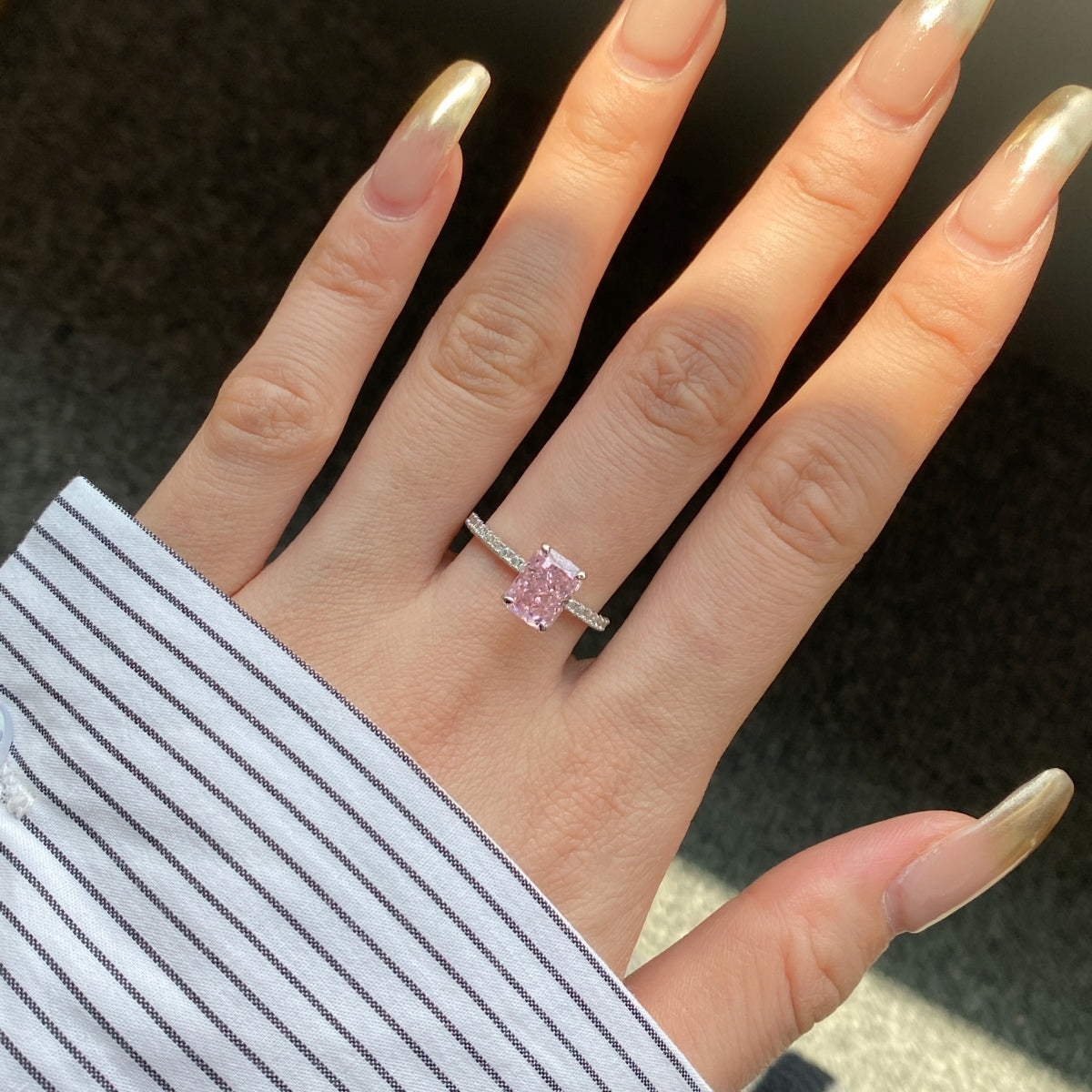 [Solara Jewelry]2.0 Carat Dazzling Sparkling Radiant Cut Party Ring