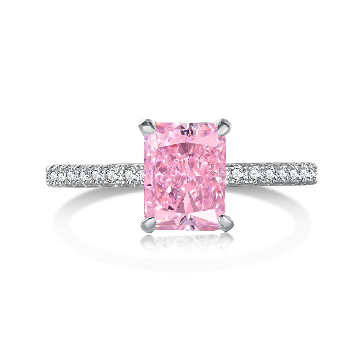 [Solara Jewelry]2.0 Carat Dazzling Sparkling Radiant Cut Party Ring