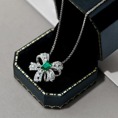 [Solara Jewelry]Luxurious Flower Shape Emerald Cut Necklace