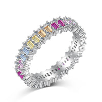 [Solara Jewelry]Splashy Ornate Emerald Cut Cocktail Ring