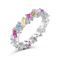 [Solara Jewelry]Dazzling Polychromatic Multi cut Daily Ring