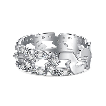 [Solara Jewelry]Sparkling Vibrant Emerald Cut Daily Ring