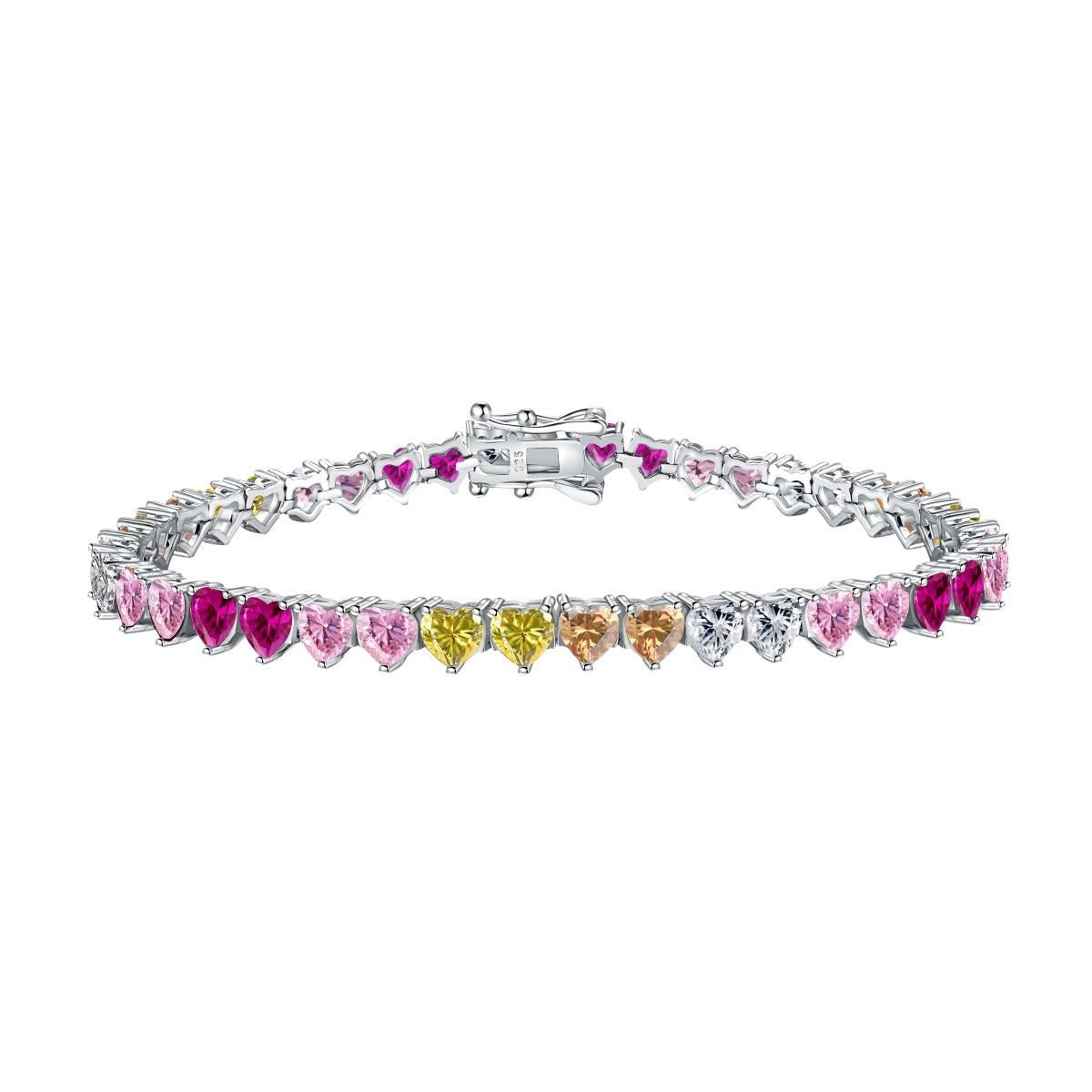 [Solara Jewelry]Luxurious Colorful Romantic Heart Shape Lover Bracelet