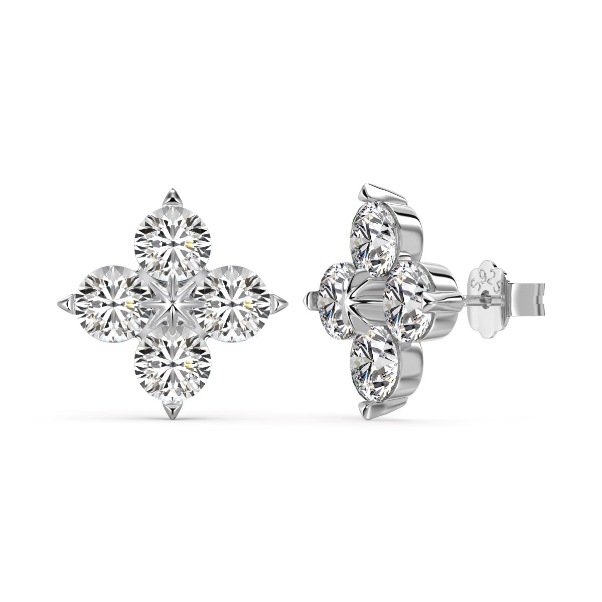 [Solara Jewelry]Four-Leaf Clover Eight-Pointed Star Earrings