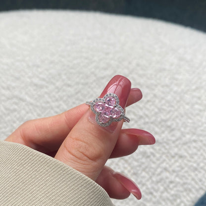 [Solara Jewelry]Luxurious Eternity Flower Shape Banquet Ring