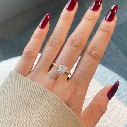 [Solara Jewelry]2.0 Carat Dazzling Sparkling Radiant Cut Party Ring