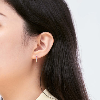 [Solara Jewelry]Radiant Colorful Round Cut Earrings