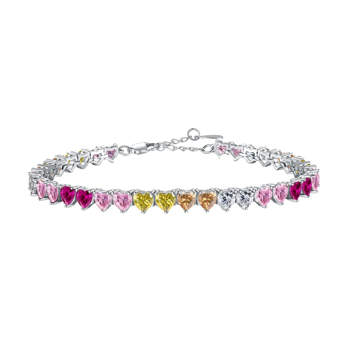 [Solara Jewelry]Luxurious Colorful Romantic Heart Shape Lover Bracelet