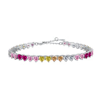 [Solara Jewelry]Luxurious Colorful Romantic Heart Shape Lover Bracelet