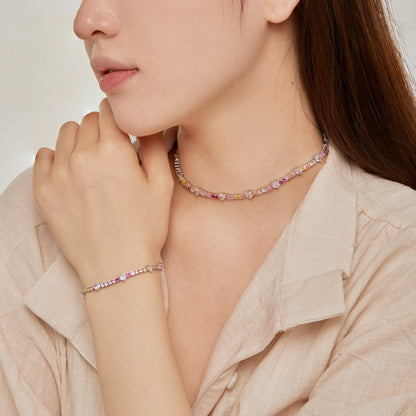[Solara Jewelry]Delicate Romantic Heart Shape Lover Bracelet