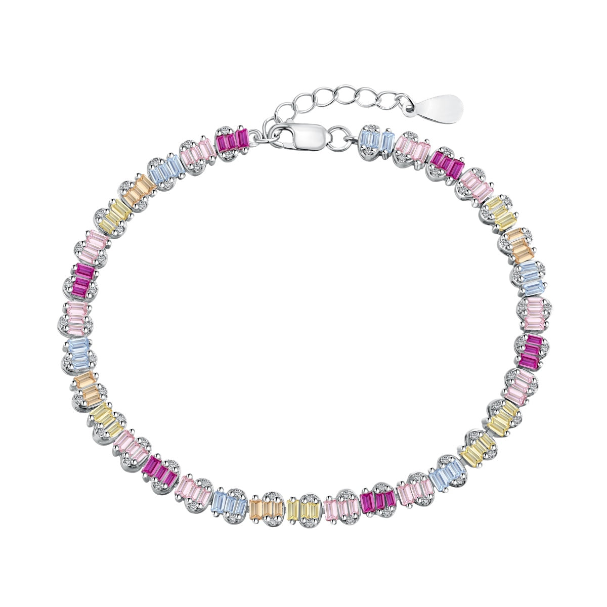 [Solara Jewelry]Delicate Colorful Emerald Cut Party Bracelet