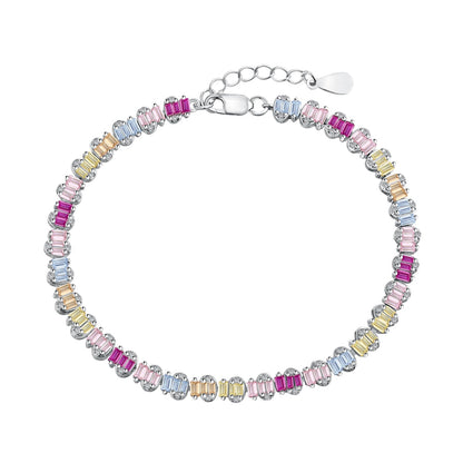 [Solara Jewelry]Delicate Colorful Emerald Cut Party Bracelet