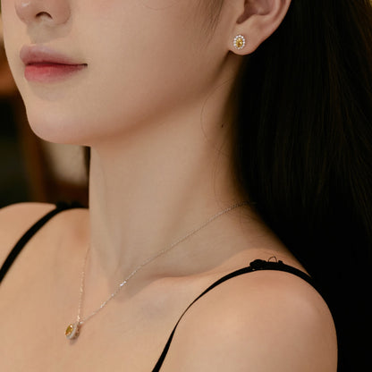 [Solara Jewelry]Delicate Unique Oval Cut Daily Earrings