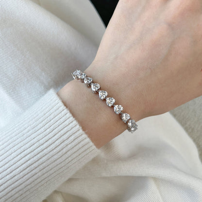 [Solara Jewelry]0.75 Carat Elegant Romantic Heart Shape Lover Bracelet