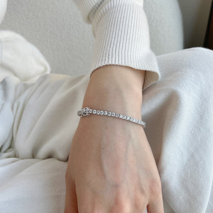 [Solara Jewelry]Dainty Charming Round Cut Tennis Bracelet