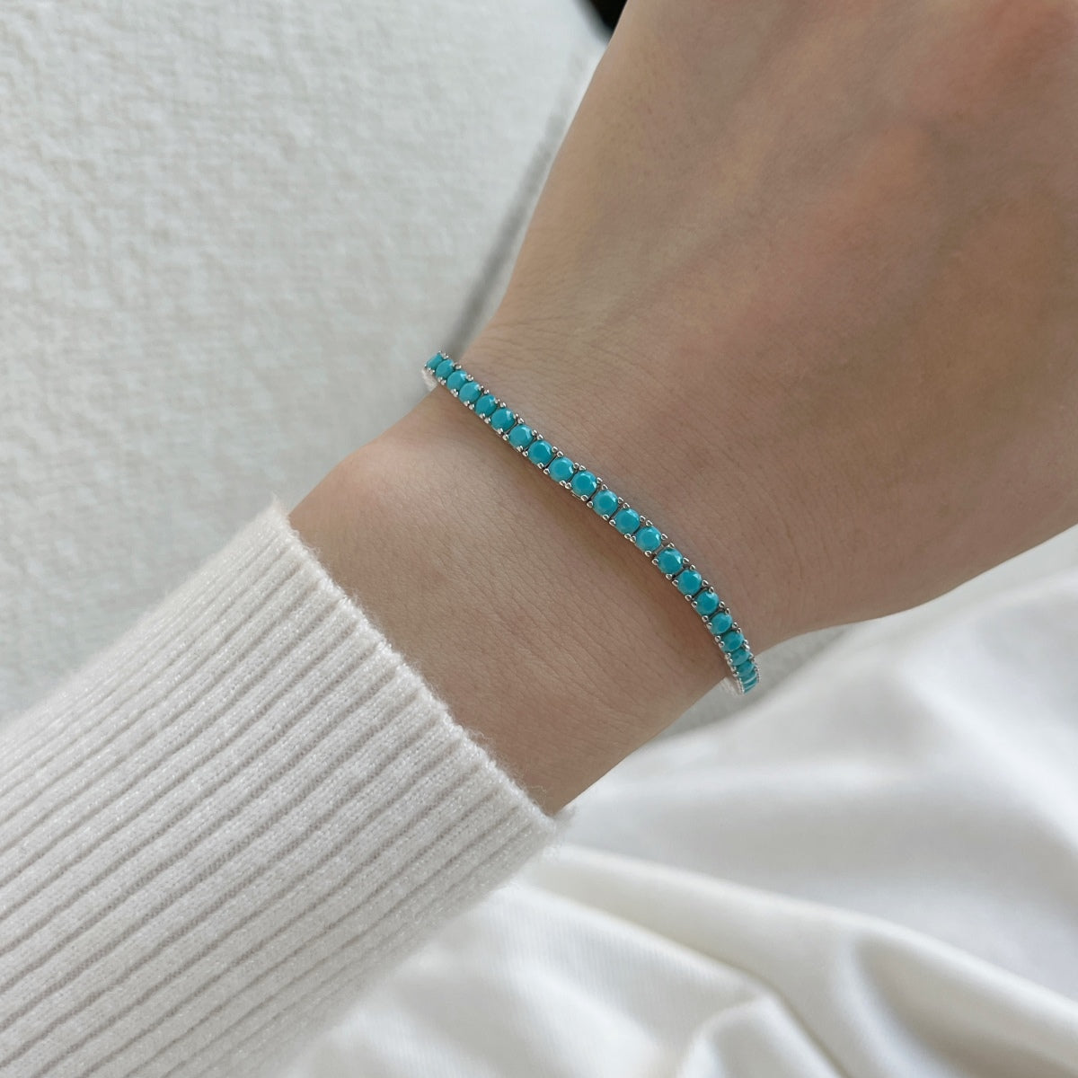 [Solara Jewelry]Dainty Charming Round Cut Tennis Bracelet