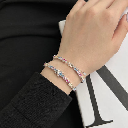 [Solara Jewelry]Ornate Sparkling Multi Cut Party Bracelet