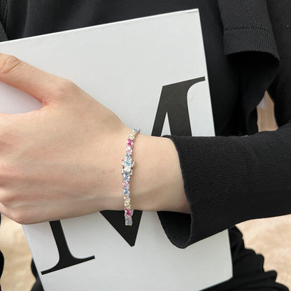 [Solara Jewelry]Ornate Sparkling Multi Cut Party Bracelet