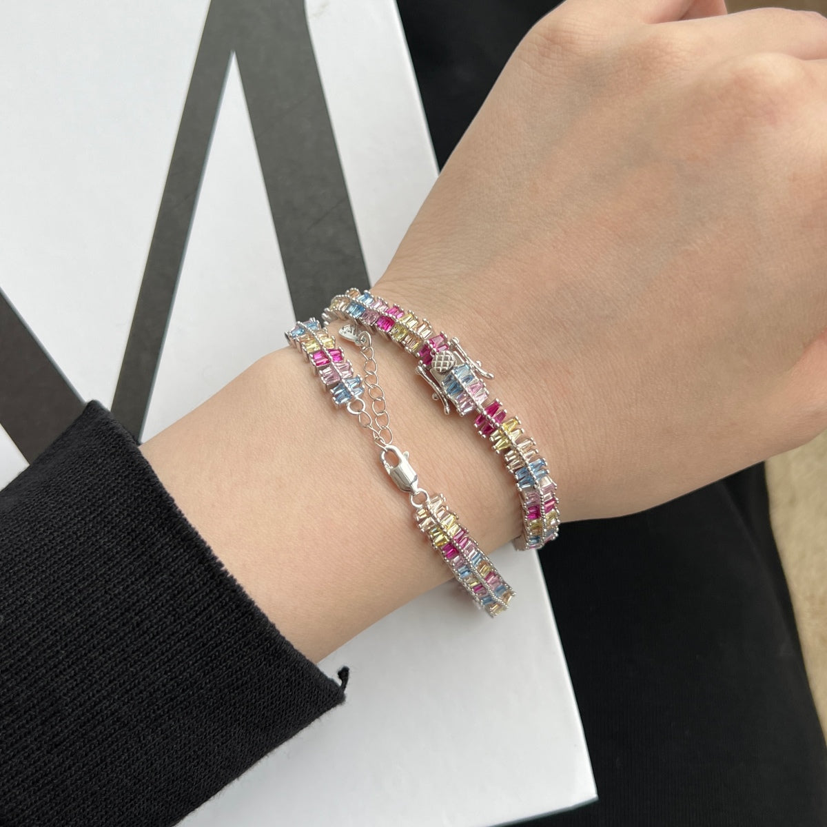 [Solara Jewelry]Sparkling Exquisite Multi Cut Party Bracelet