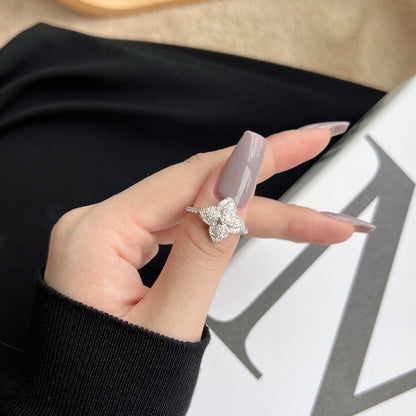 [Solara Jewelry]Luxurious Colorful Flower Shape Banquet Ring