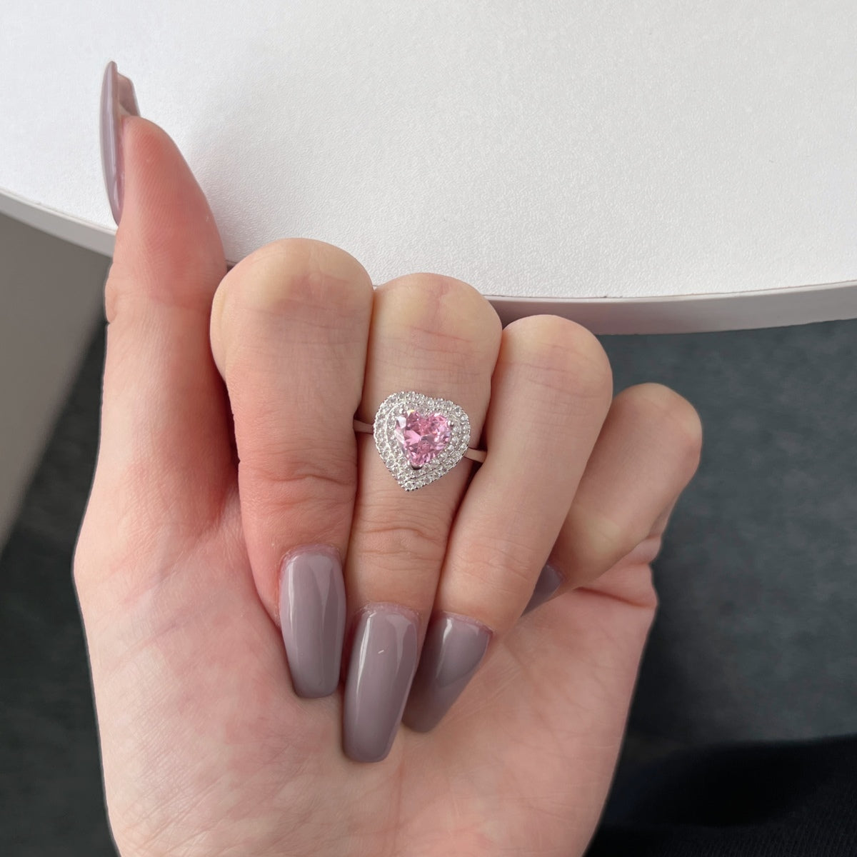 [Solara Jewelry]Delicate Ebullient Heart Shape Wedding Ring