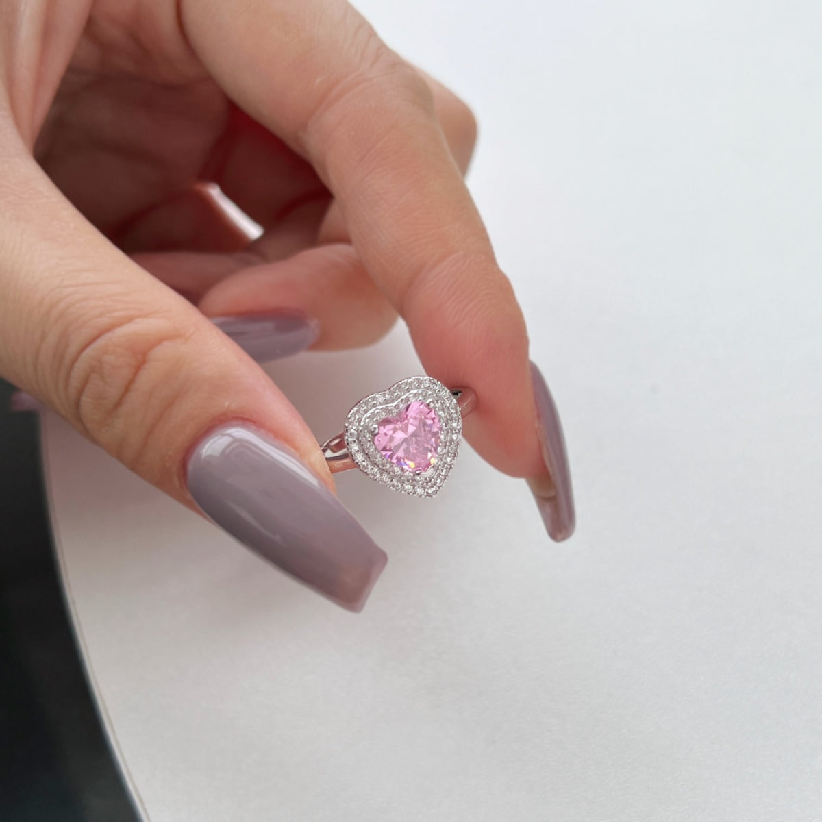 [Solara Jewelry]Delicate Ebullient Heart Shape Wedding Ring