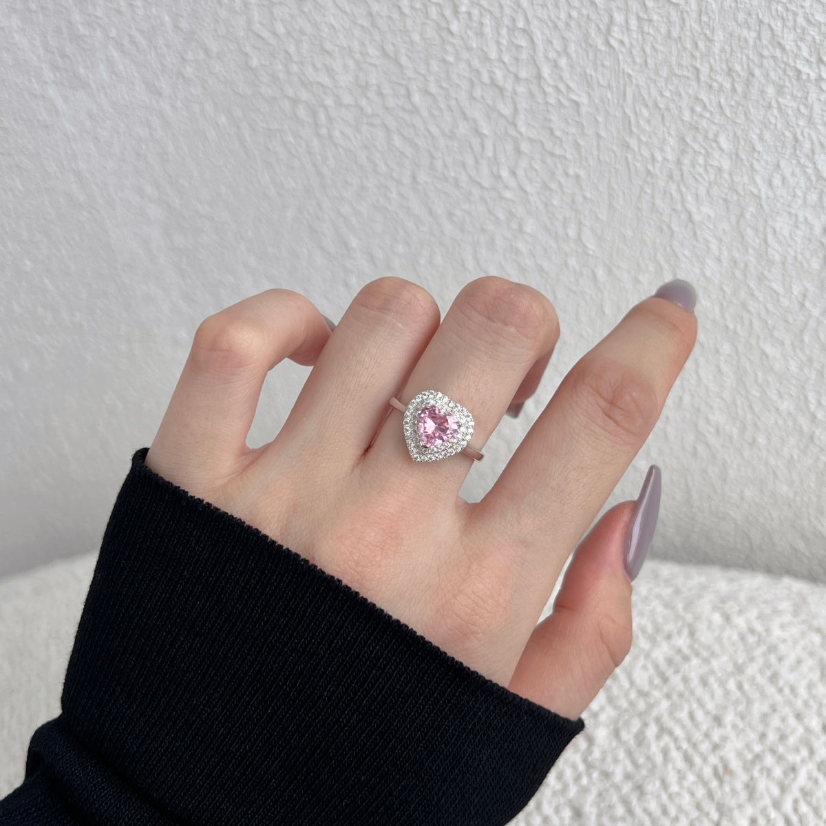 [Solara Jewelry]Delicate Ebullient Heart Shape Wedding Ring