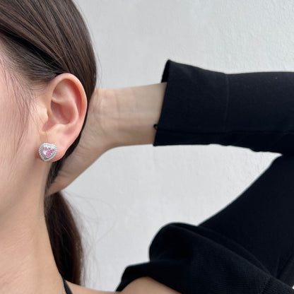 [Solara Jewelry]Dazzling Heart Shape Lover Earrings