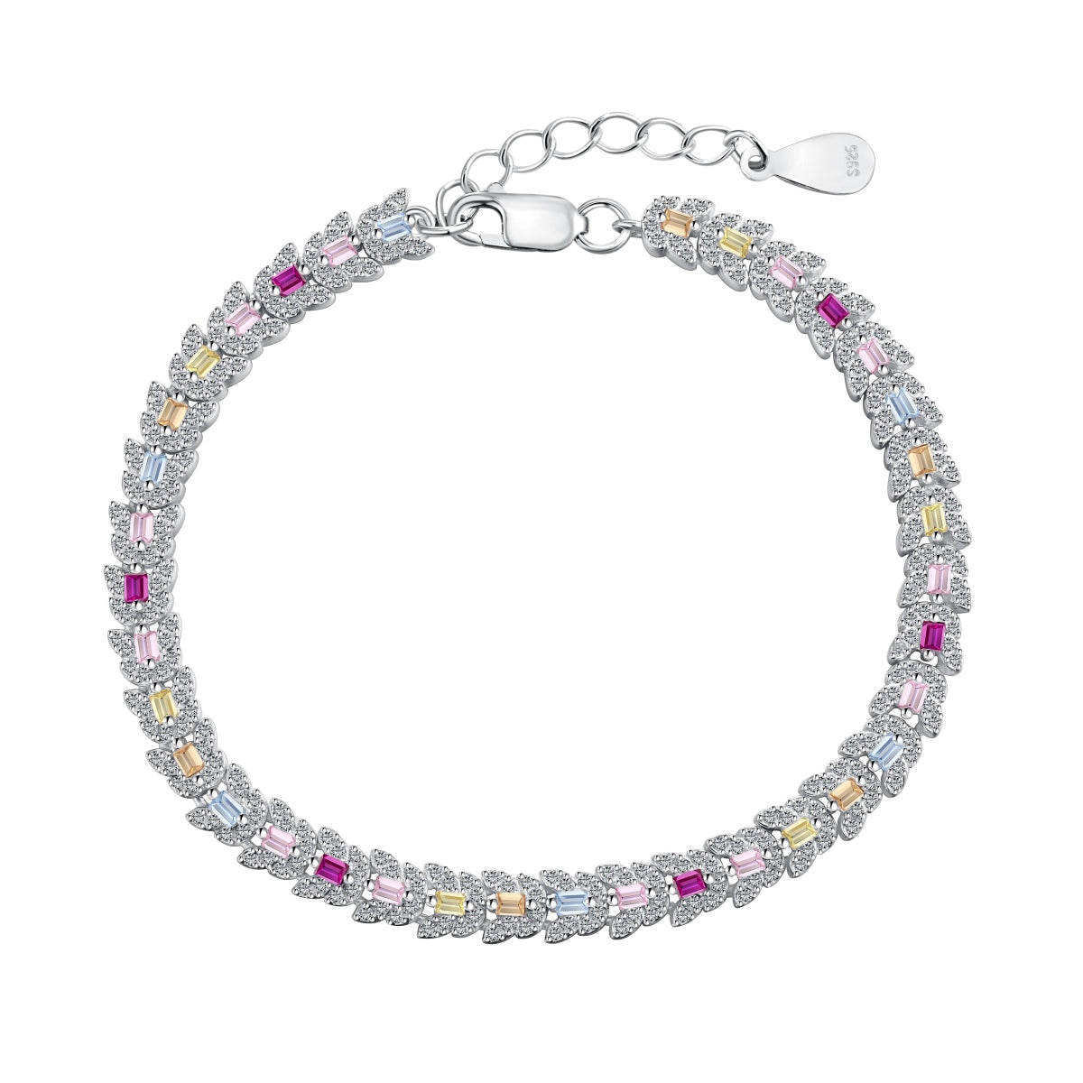 [Solara Jewelry]Delicate Colorful Multi Cut Daily Bracelet