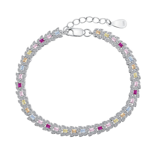 [Solara Jewelry]Delicate Colorful Multi Cut Daily Bracelet